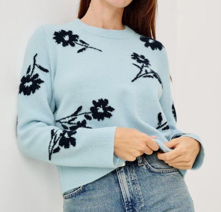 Anise Sweater, Winter Blue Floral