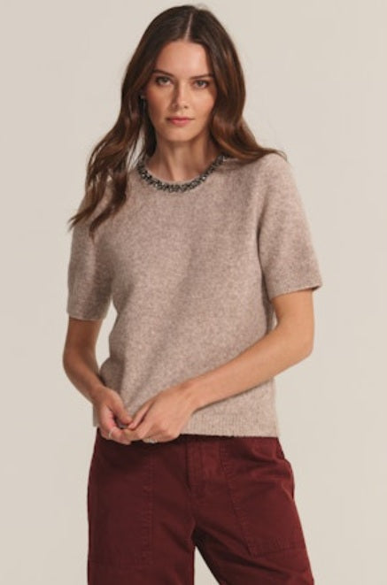 Velvet - Jewel Neck Wool Blend Knit Top