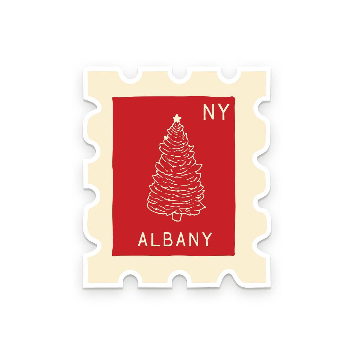 Truckee Holiday Stamp Vinyl Sticker: Moss, Snowflake