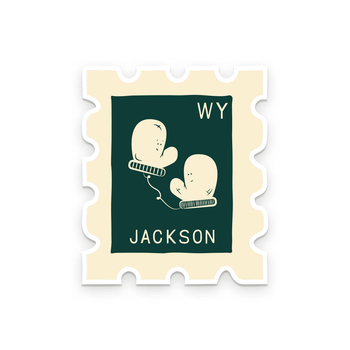 Truckee Holiday Stamp Vinyl Sticker: Moss, Snowflake