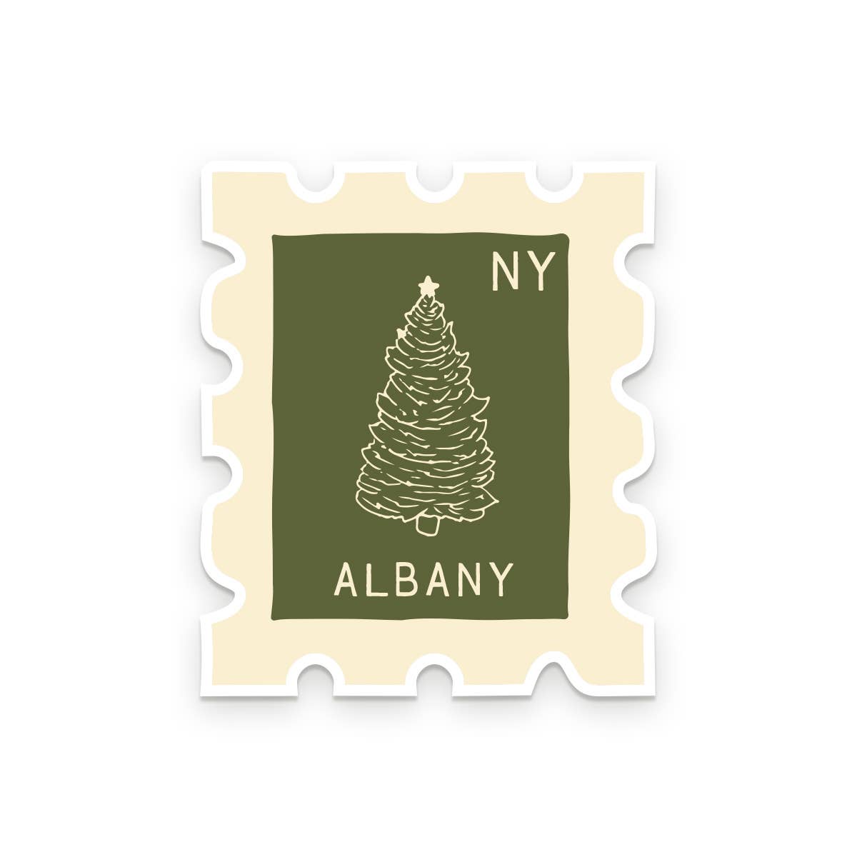 Truckee Holiday Stamp Vinyl Sticker: Moss, Snowflake