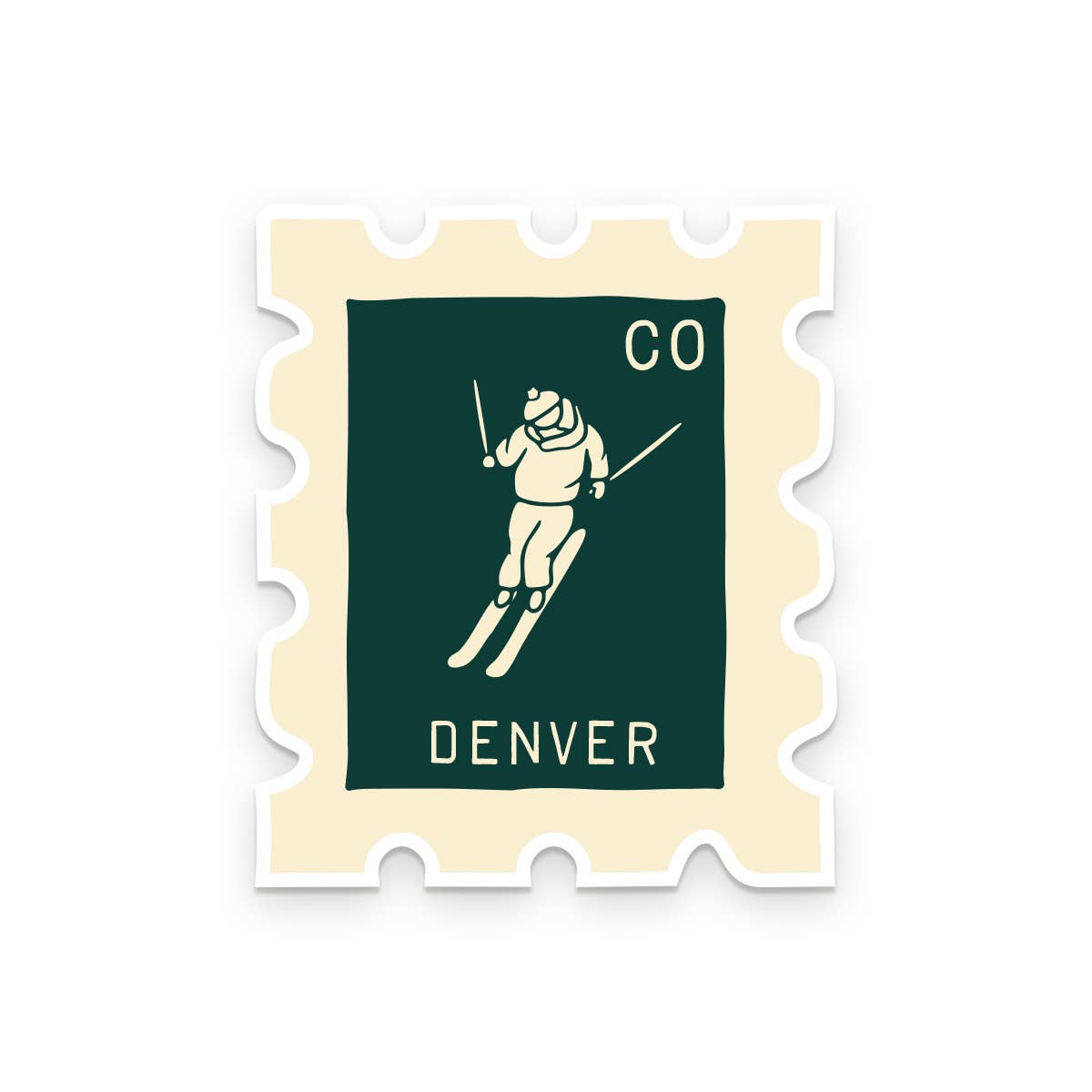 Truckee Holiday Stamp Vinyl Sticker: Moss, Snowflake