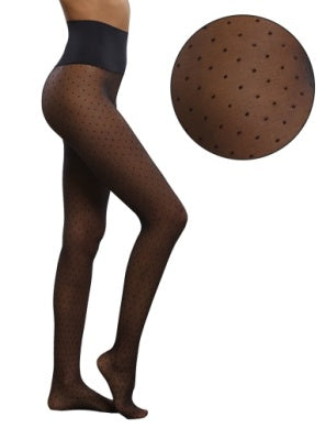 Commando - Chic Dot Tights, Black