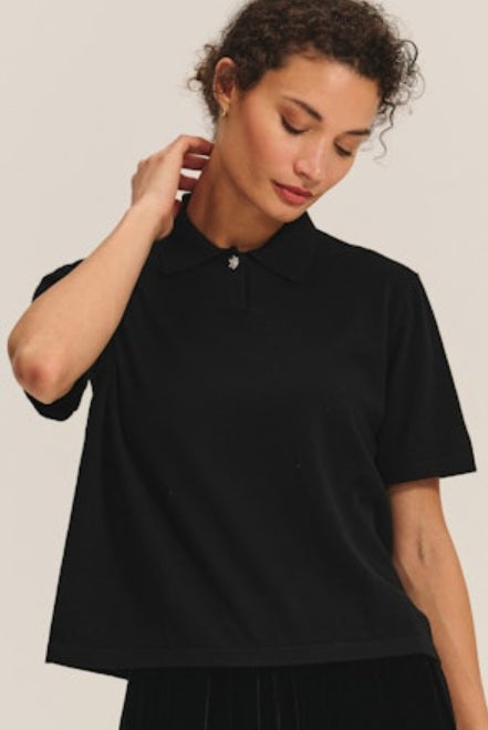 Velvet -  Snowflake Detail Cotton Cashmere Top