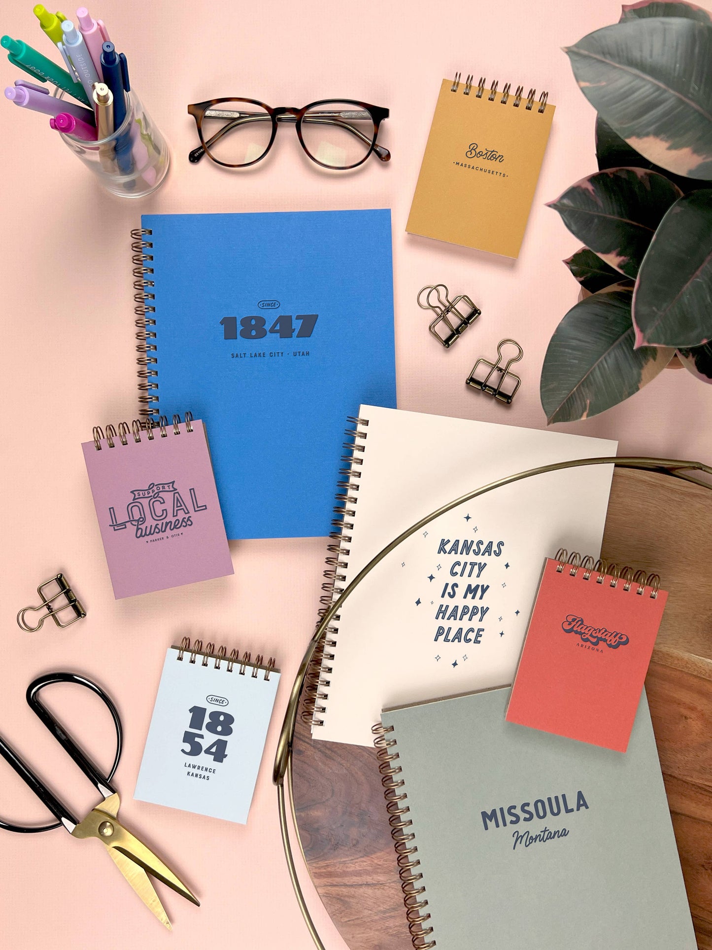 Lake Tahoe Happy Place Journal: Lined Notebook: Adobe Brick Cover