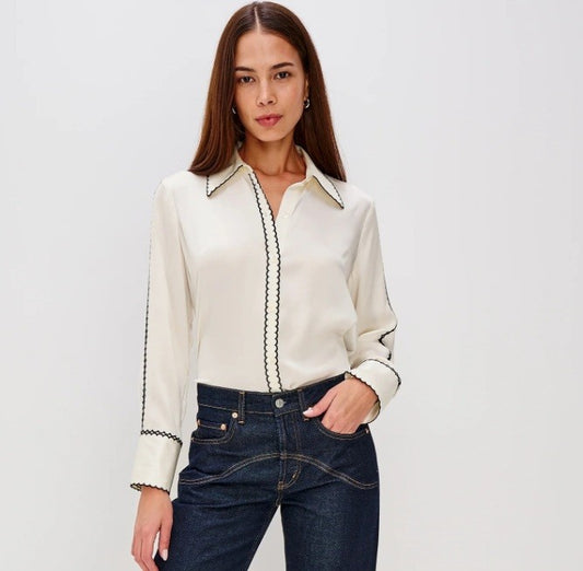 Aloise Ivory Silk Blouse