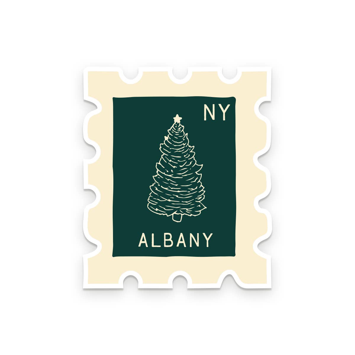 Truckee Holiday Stamp Vinyl Sticker: Moss, Snowflake