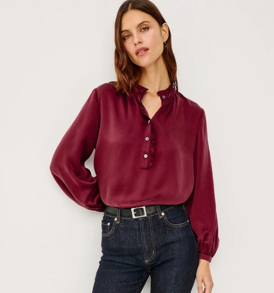 Sien Silk Blouse, Garnet