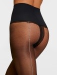 Commando - Glitter Back Seam Sheer, Black