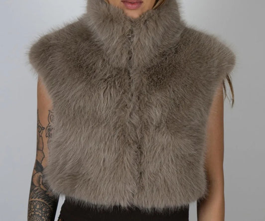 Angel Wings - Faux Rabbit Crop Vest
