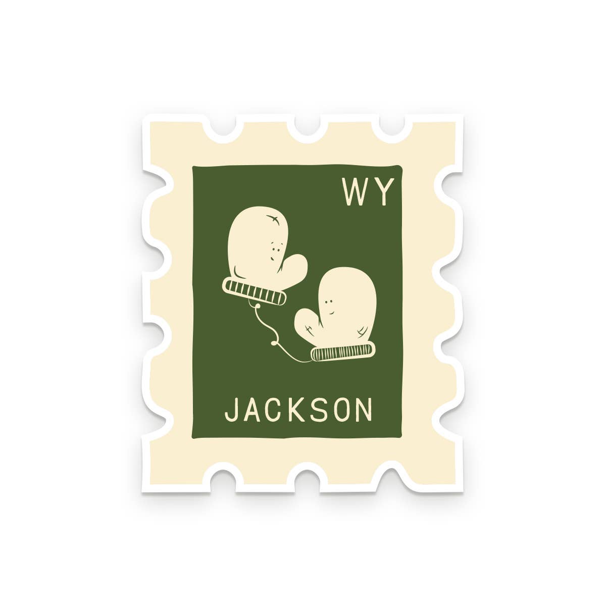 Truckee Holiday Stamp Vinyl Sticker: Moss, Snowflake