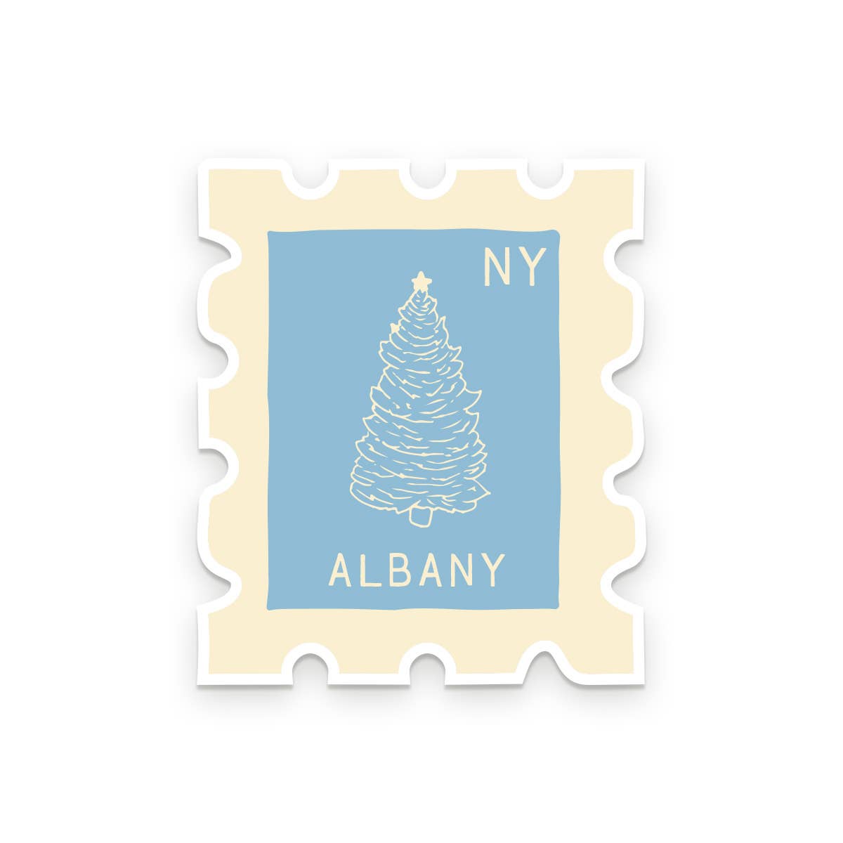 Truckee Holiday Stamp Vinyl Sticker: Moss, Snowflake