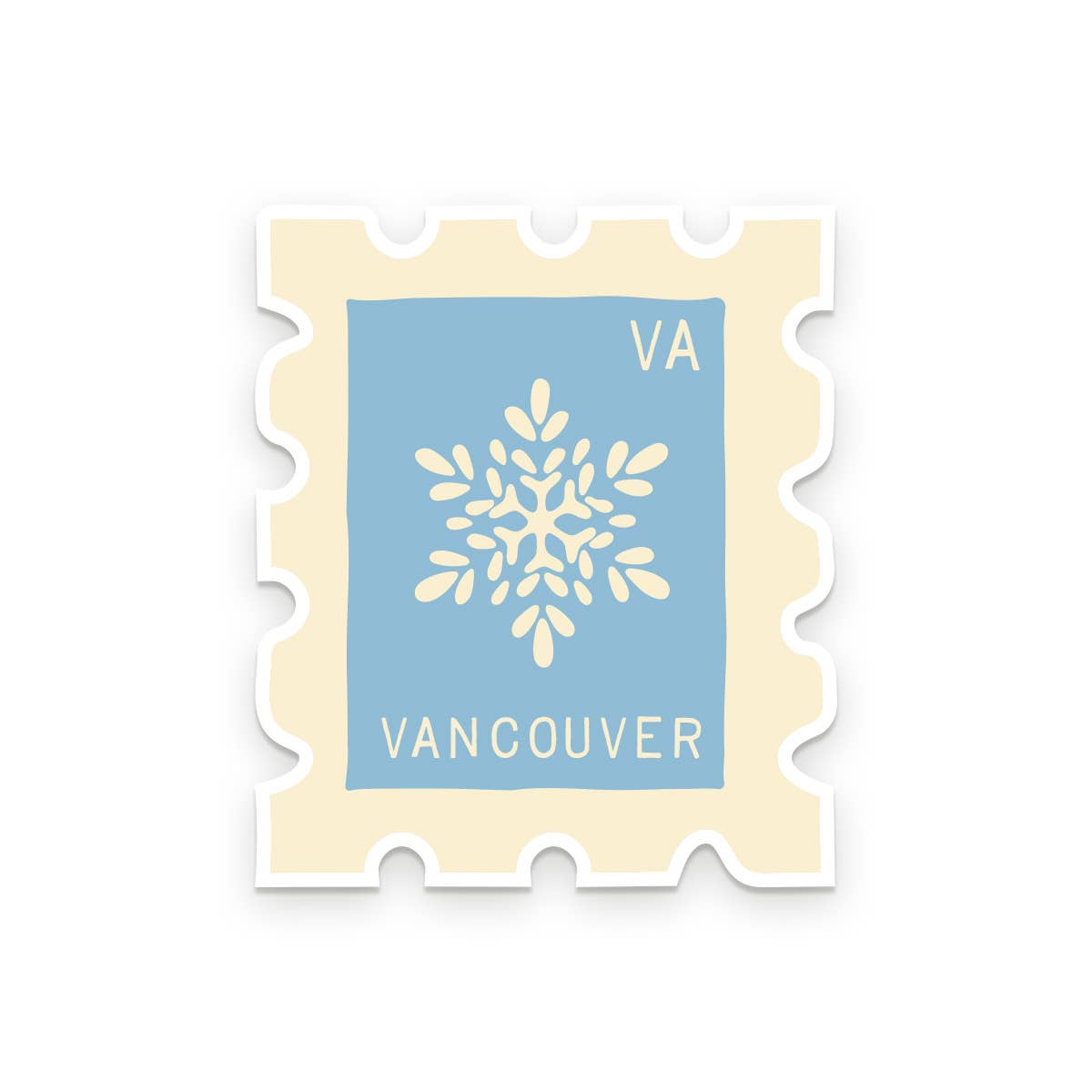 Truckee Holiday Stamp Vinyl Sticker: Moss, Snowflake