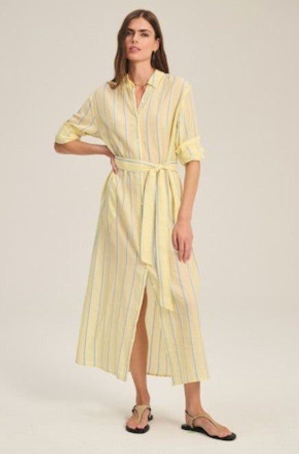 Kimora Cotton Dress, Yellow/Blue