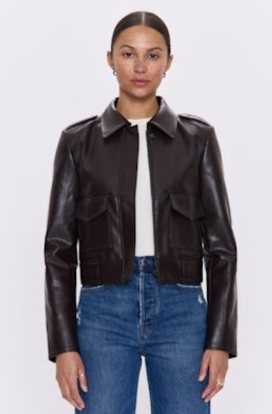 Pistola - French Roast Faux Leather Jacket