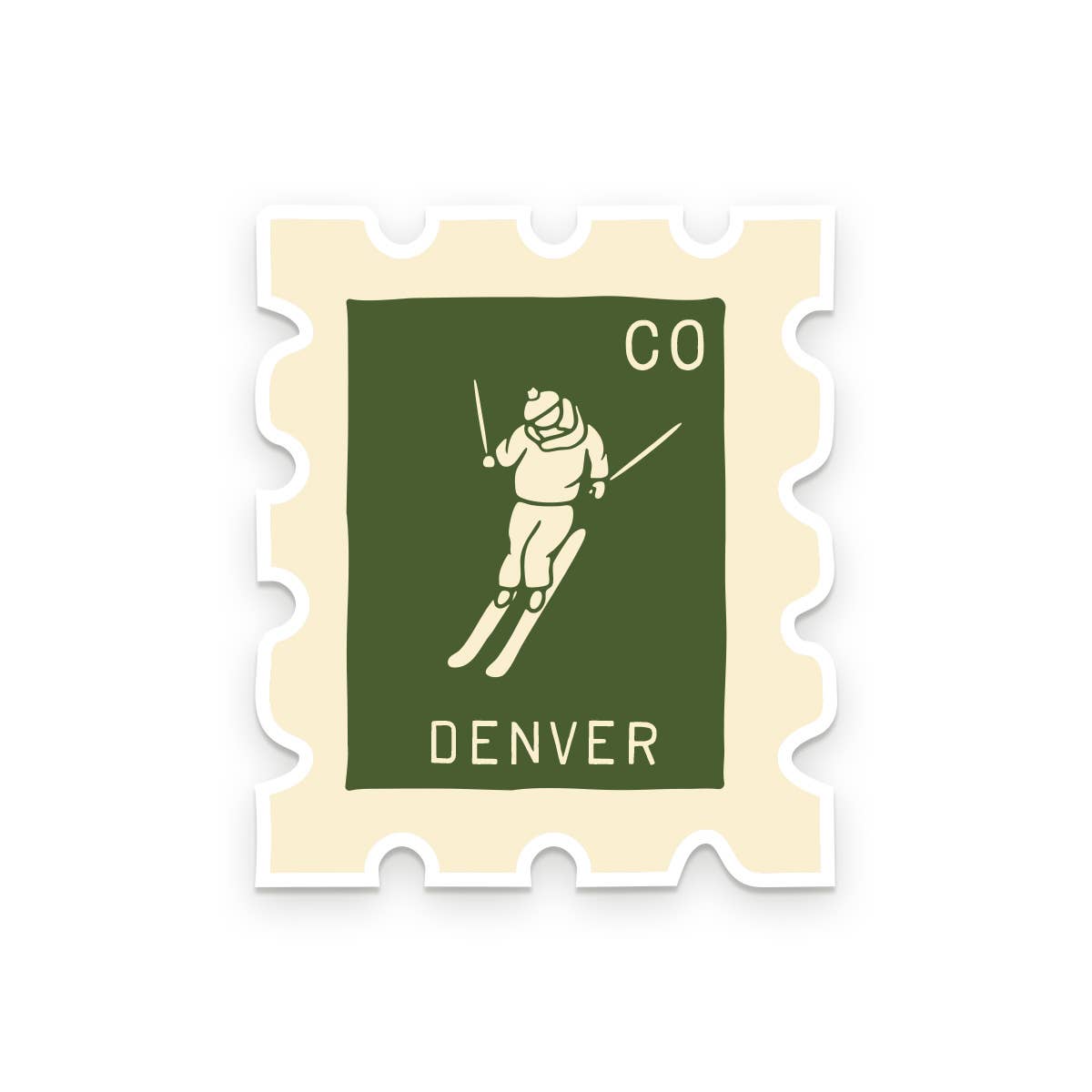 Truckee Holiday Stamp Vinyl Sticker: Moss, Snowflake