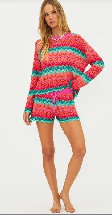 Strawberry Ice Chevron Beach Sweater